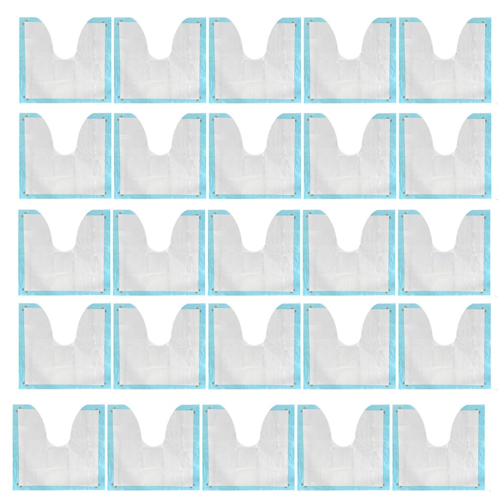 Hipzeepo Disposable Toilet Mats 25 Pack U-Shaped Floor Protector Absorbent Training Rug for Urine Waterproof
