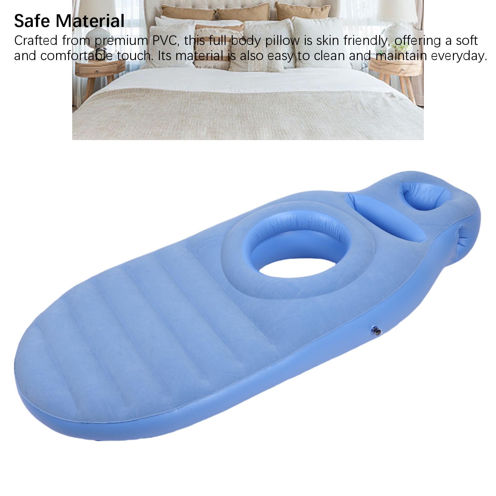 Almohada de Cuerpo Completo con Orificio para el Vientre, Almohada de Maternidad Inflable para Dormir, Flotador de Piscina, Soporte Ligero de PVC Gris