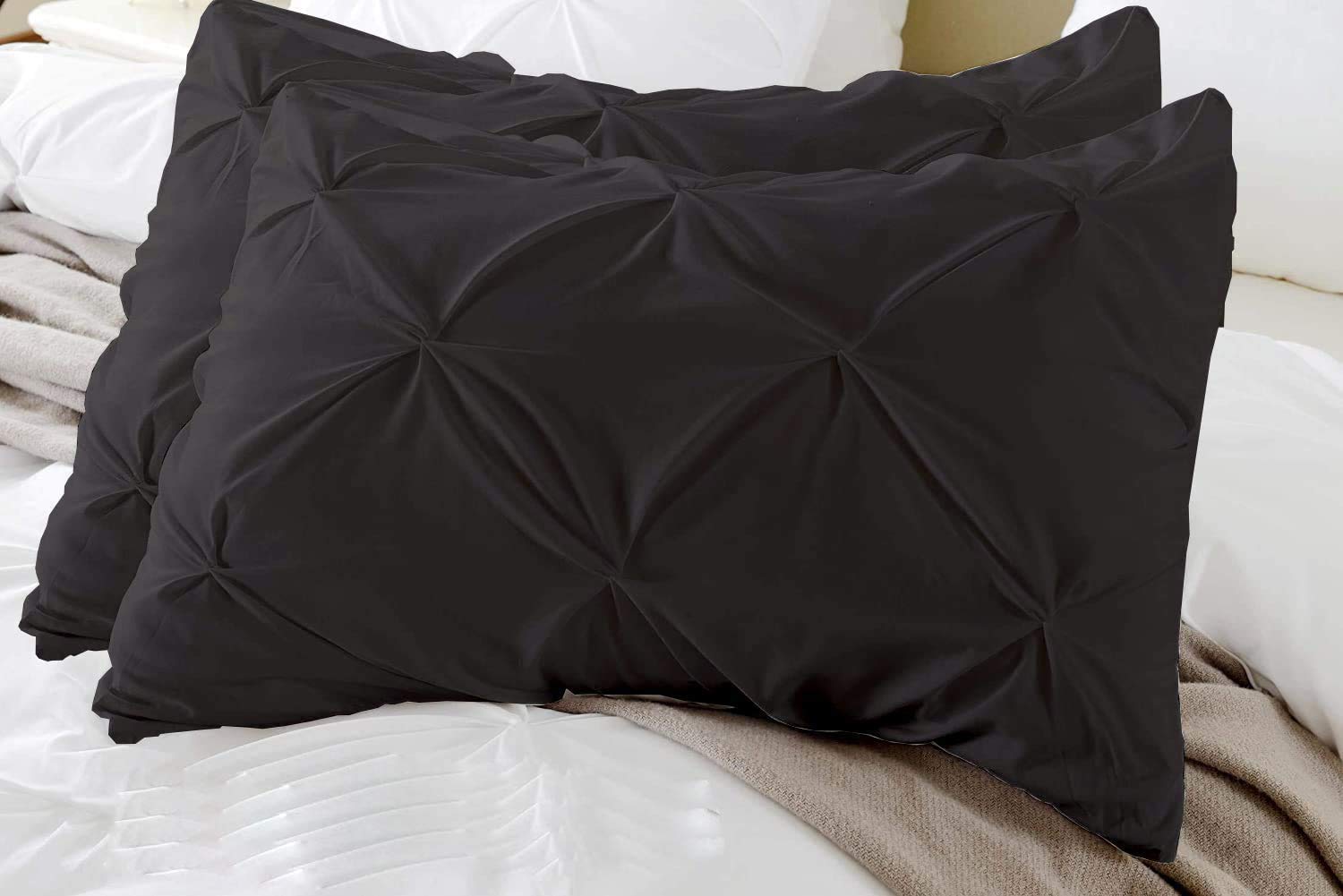 ARLinen - Pinch Pleated Pillow Cover Set of 2-600 Thread Count 100% Soft Natural Cotton Decorative Pillow Cases - Dark Grey Solid_20 X 30 Inch (B09151SN5R) Amazon Price History, Amazon Price Tracker