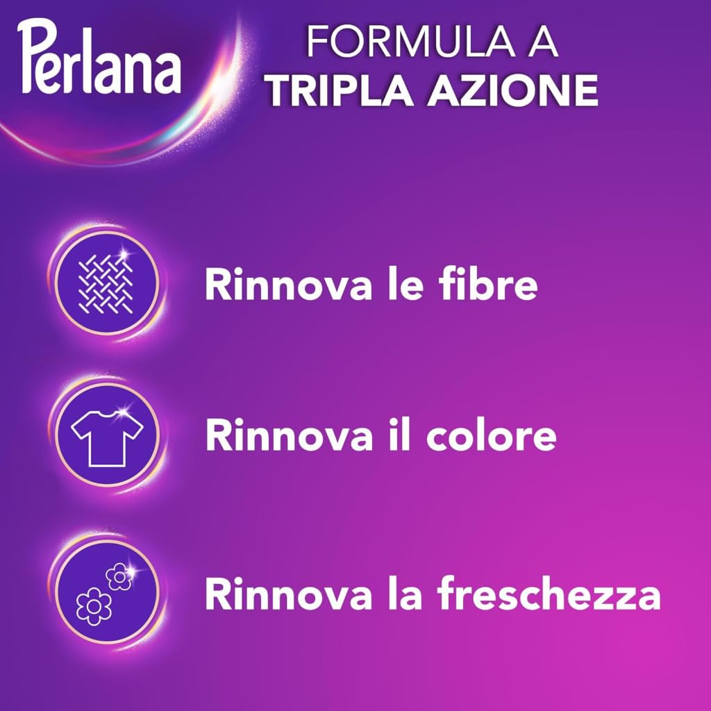 Perlana Renew Caps Black - Detergente en cápsulas para lavadora, fórmula 3 en 1, ideal para todas las prendas oscuras, paquete de 18 lavados