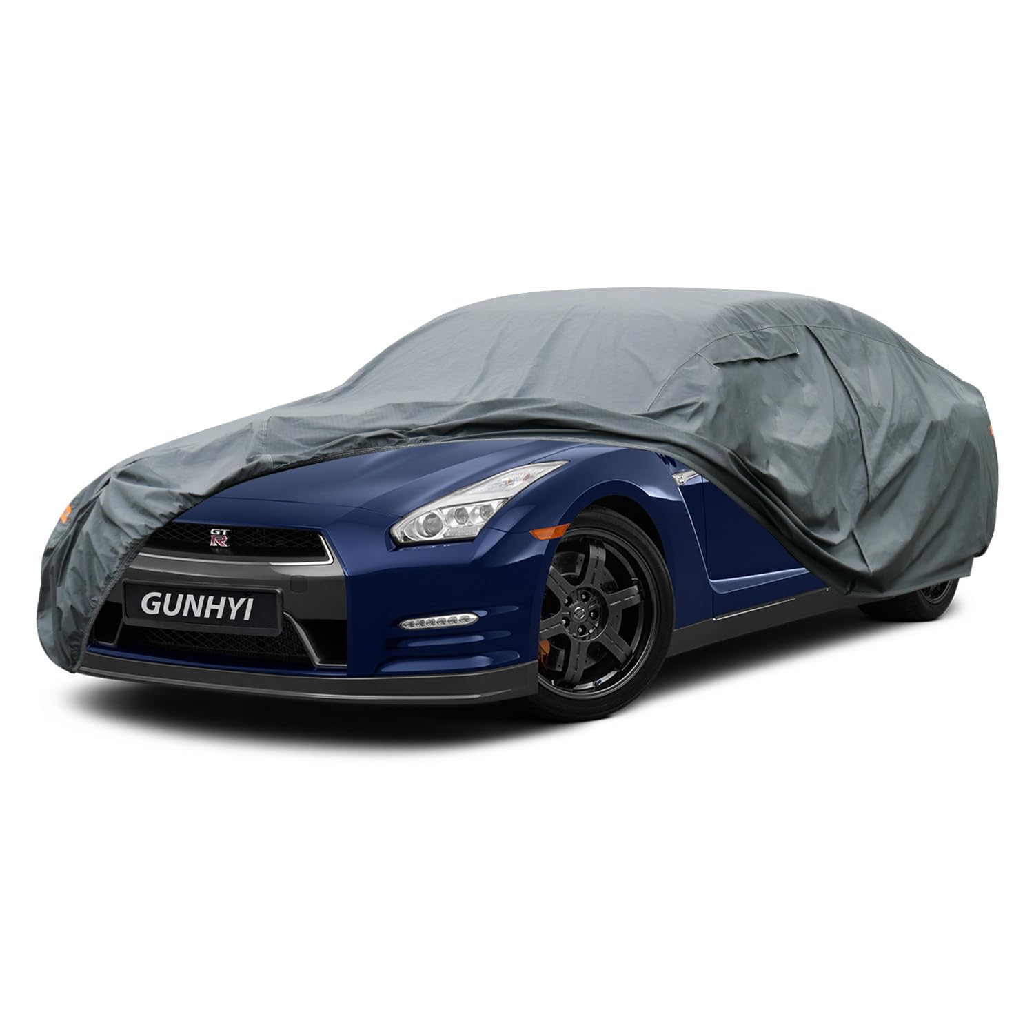 GUNHYI Premium Car Cover Custom Fit Nissan GT-R, 16 Layers Heavy Duty Car Cover Waterproof All Weather with Zipper Door for Sun Rain Snow Dust Uv Protection
