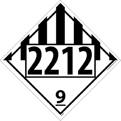 NMC DL82BR National Marker Dot Placard Sign,Four Digit 2212, 10 3/4 Inches x 10 3/4 Inches, Rigid Plastic