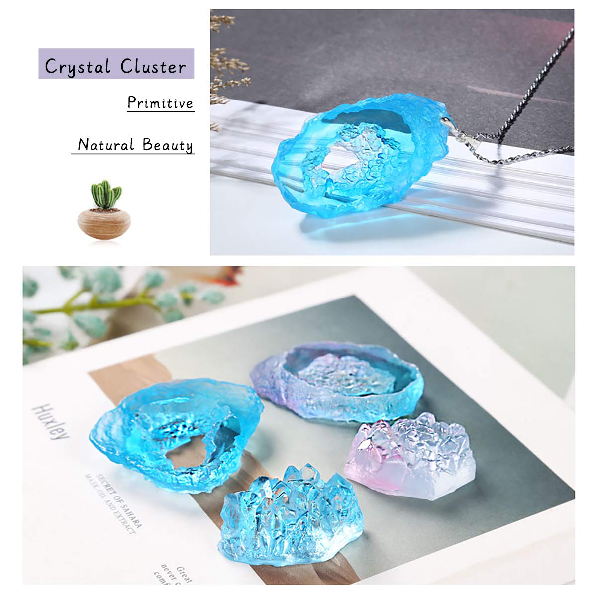 iSuperb 4 Pz Stampi Silicone Resina Orecchini Stampi per Colata di Gioielli Resin Mold per Isola Pendente Strumenti Artigianato DIY (4 Stampi