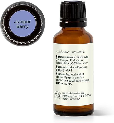Miniatura 8 de Plant Therapy Aceite esencial de bayas de enebro 100% puro, sin diluir, aromaterapia natural, grado terapéutico, 1.0 fl oz (1 oz)