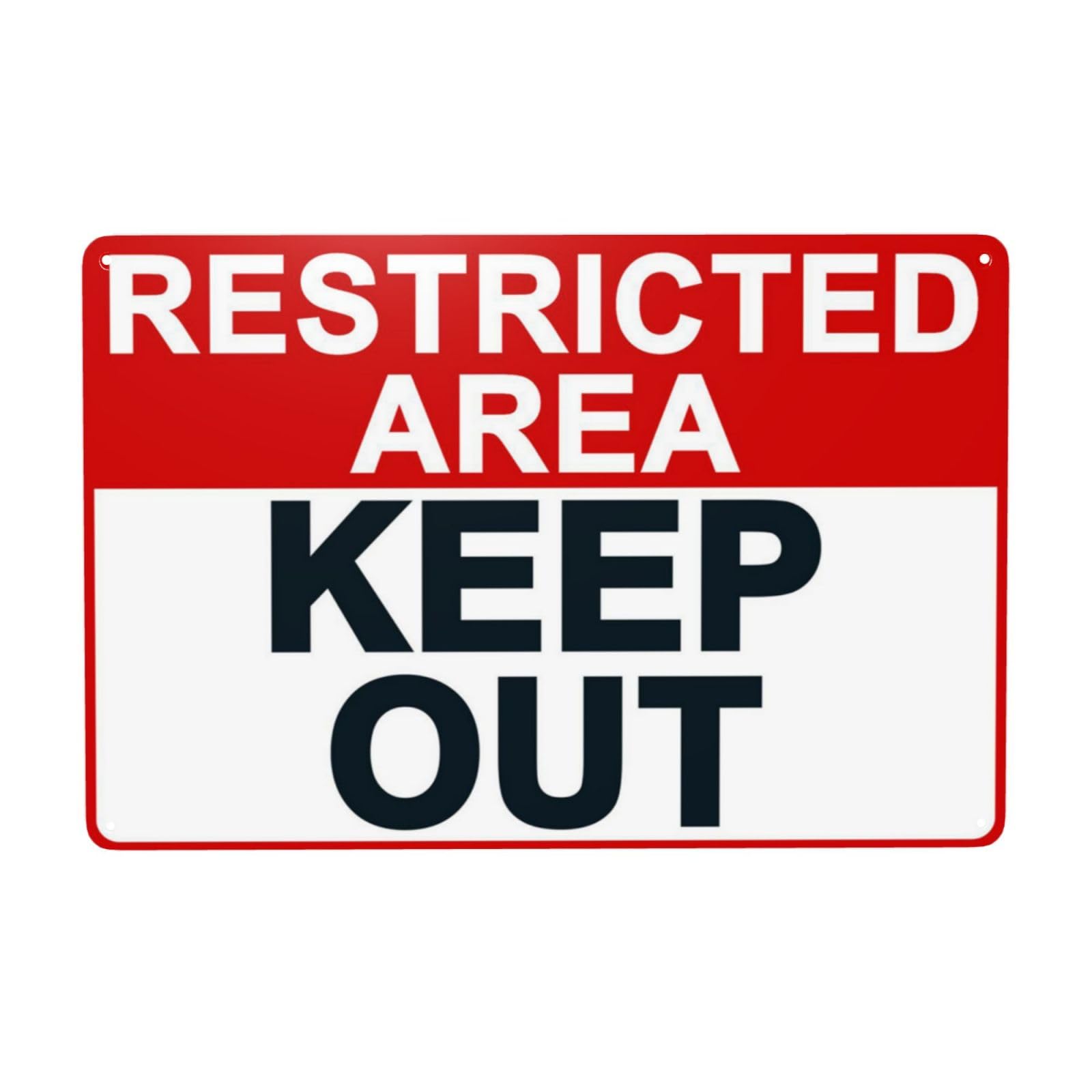 Restricted Area Keep Out Authorized Personnel Exclusive Sign 12x8 Inch