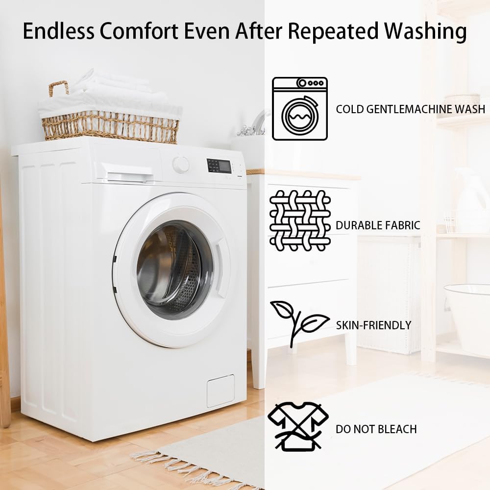 AILONEN White Brown Cow Hair Texture Comforter Set Twin Size, Geometric Ethnic Cowhide Pattern Bedding Set,Native American Tribal Cowhide Blue Theme Duvet Set 3 Pieces, 1 Quilt and 2 Pillowcase - Image 8