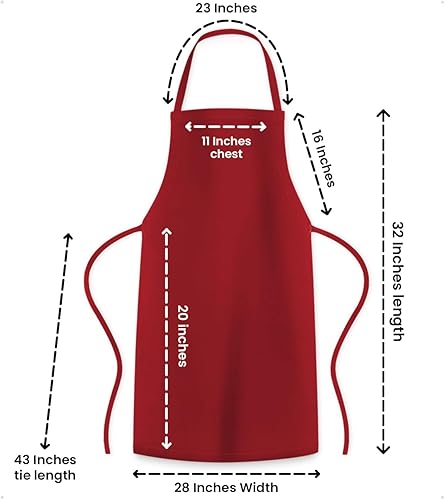 Miniatura 6 de Aprons for Men - 100% Polyester Chef Apron Women with Extra Long Ties - Cooking Aprons for Women & Mens Apron