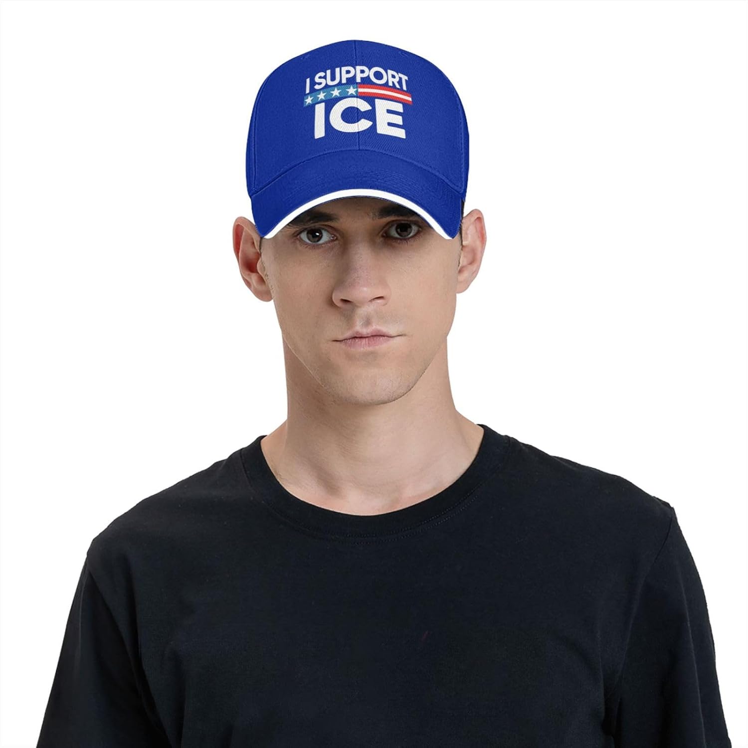 I Support Ice Hat I Stand with Ice Hat Trucker Cap for Men Women Black - Image 7