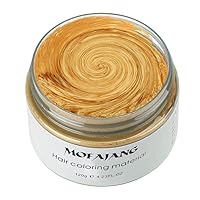 Vista 14 de Cera unisex para el cabello, tinte de color crema, pomada de peinado natural, lavable temporal, fiesta cosplay (rojo)