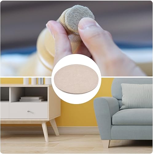 Miniatura 3 de METALLIXITY Almohadillas redondas de fieltro para muebles (5.000 in5), 2 unidades, protectores de suelo autoadhesivos, para el hogar, armario, cama,