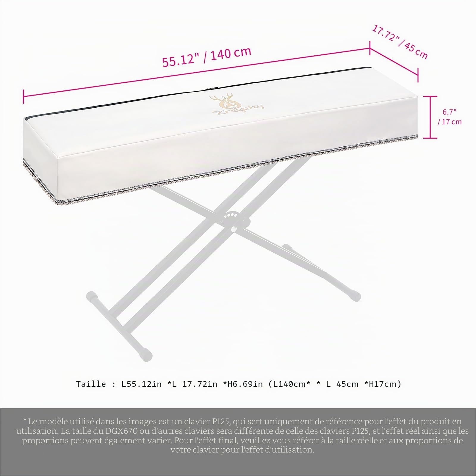 Housse anti-poussière pour clavier de piano avec ouverture de pupitre à fermeture éclair, housse anti-poussière compatible avec Yamaha DGX670 88 touches claviers de pianos numériques série KBP