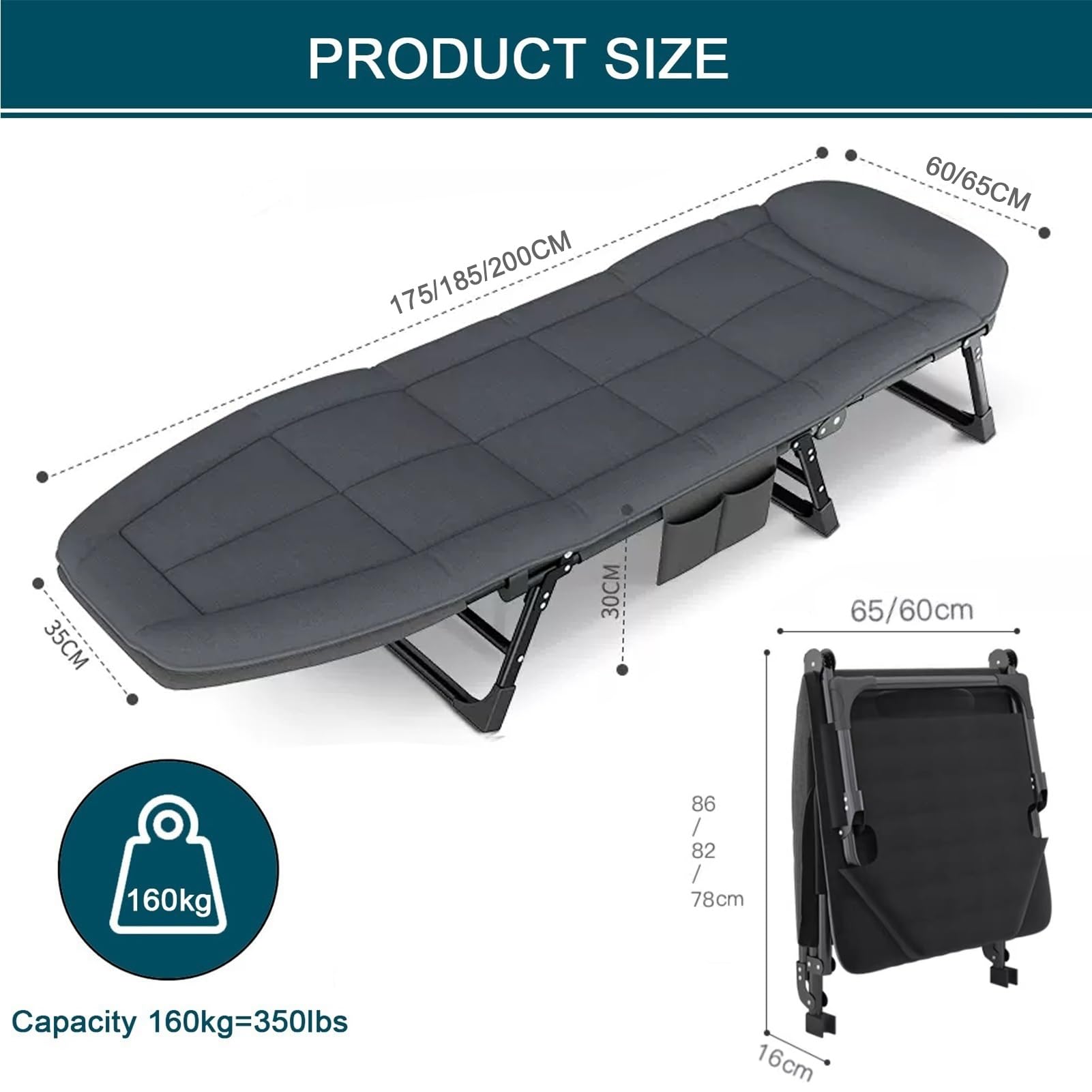 Chaise Longue Pliante, Chaise Longue de Jardin Pliante, Fauteuil inclinable Portable de Camping lit Pliant pour l’extérieur | Fauteuil Relax inclinable pour Les Voyages Intérieur Extérieur B