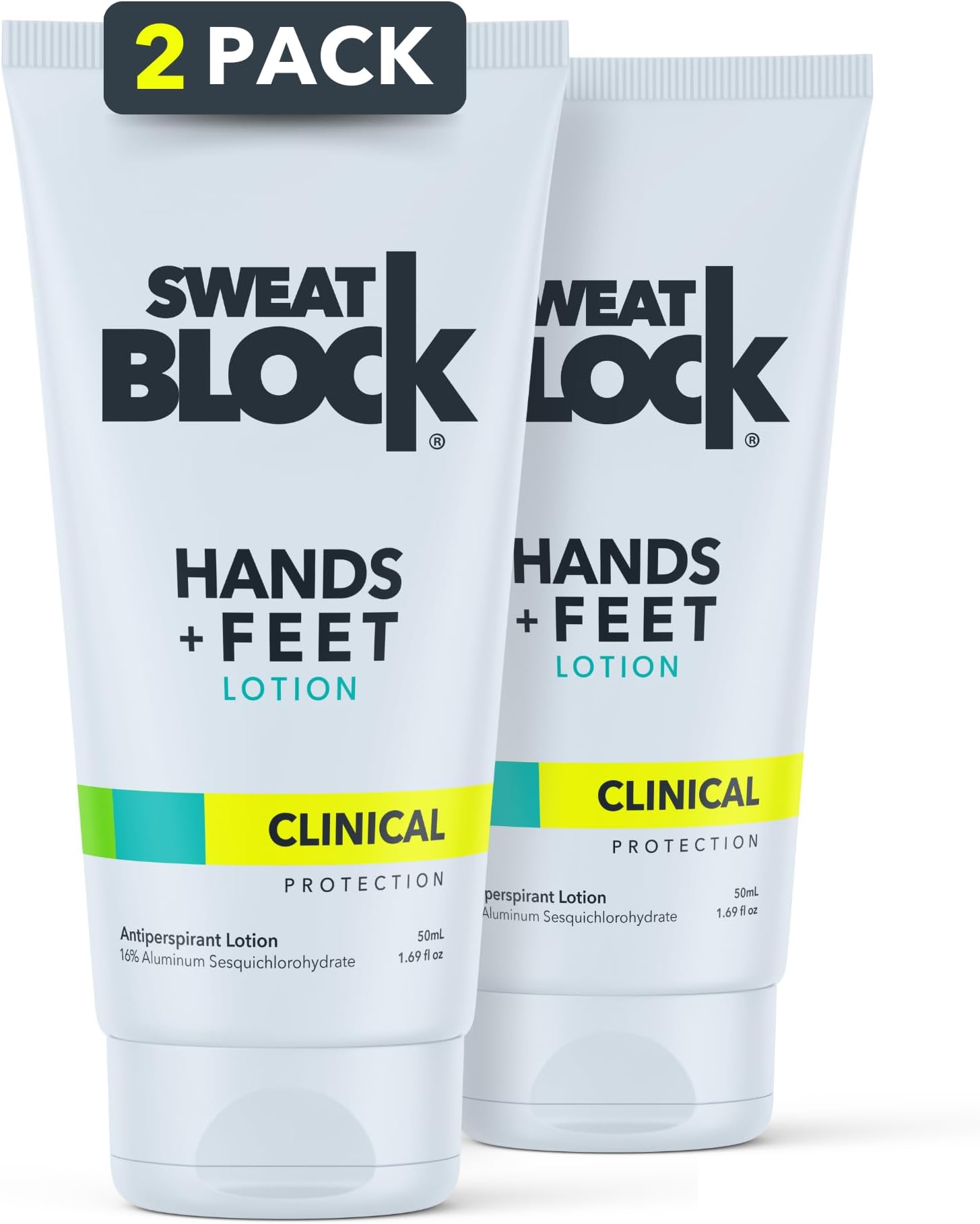 Antiperspirant Lotion for Sweaty Hands & Feet, Anti Sweat Lotion Hyperhidrosis Treatment for Hand and Foot Sweat Prevention 2-Pack