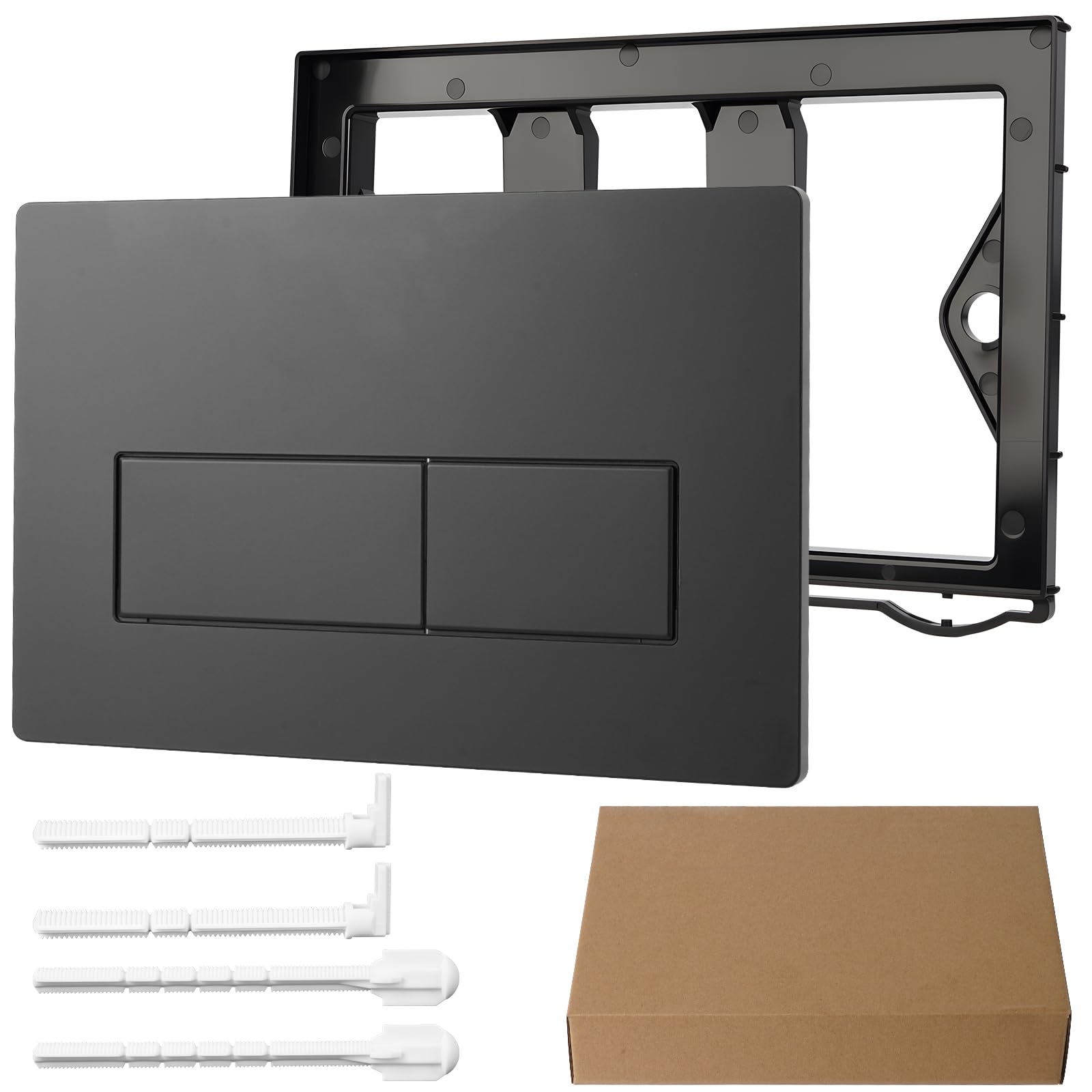 Pannello di scarico per WC,Sostitutivo per doppio scarico,Kit ricambio per cisterna,Compatibile con pannelli di scarico Geberit Sigma 01/20/30/50 e serie UP 300/320 - Nero