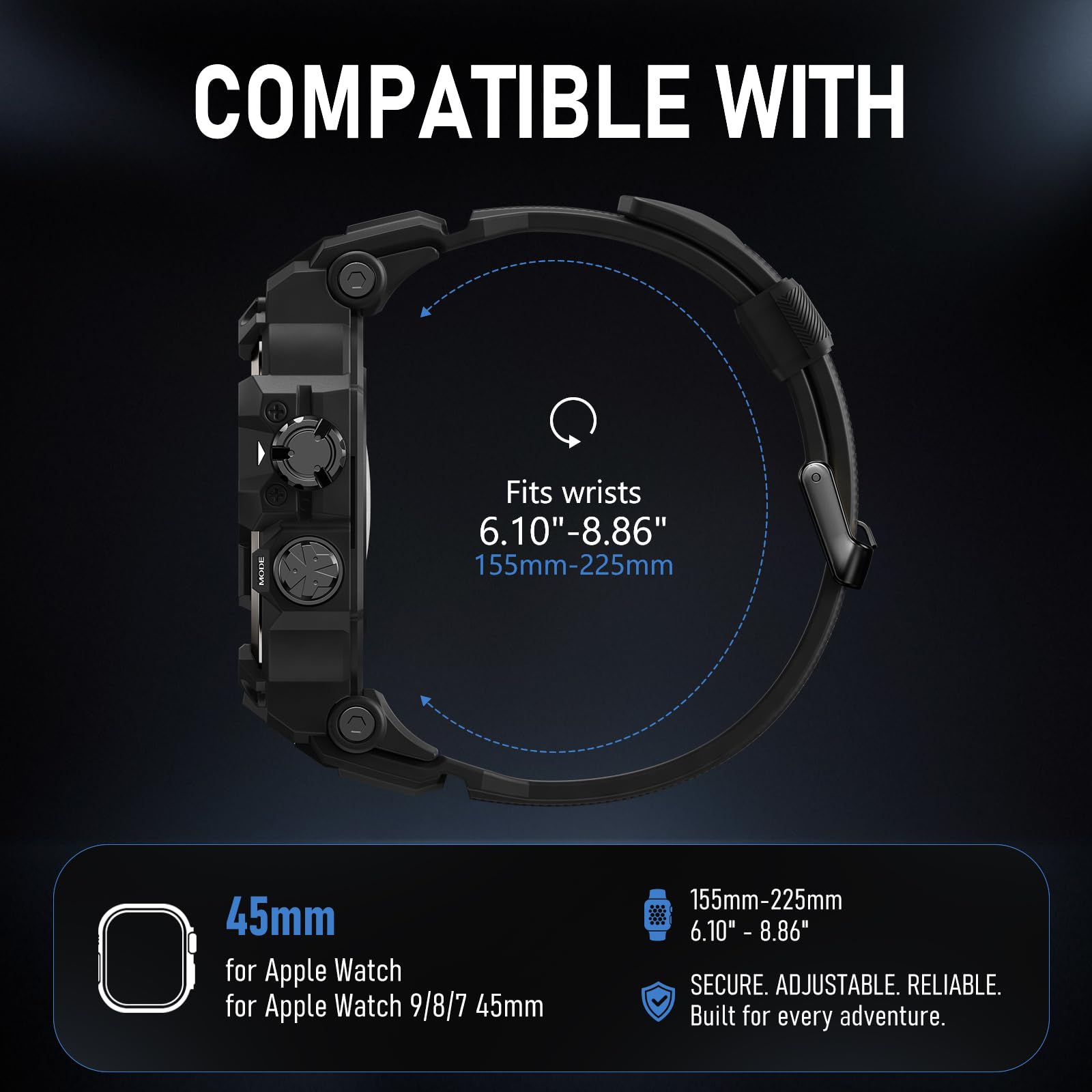 BXUXOHS Custodia e cinturino per Apple Watch 49 mm, robusto paraurti in