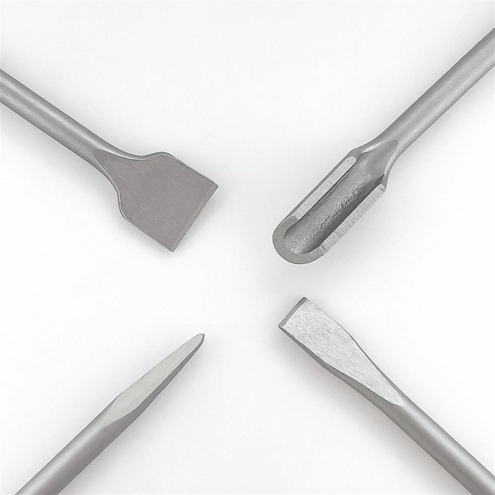 Scalpello Muratore Set di 4 scalpelli con Gambo, Punta da Trapano a Martello, scanalatura a Punta, scalpello Piatto, Utensili for muratura, for Cemento, Mattoni, Muro, Roccia