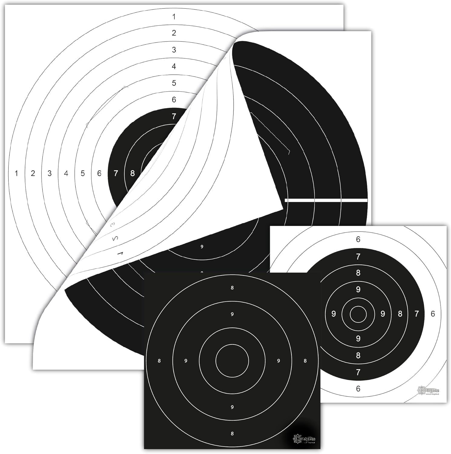 Lot de 140 cibles standard/Duel Target / 52 x 55 cm et 26 x 26 cm / carton 250 g/m²
