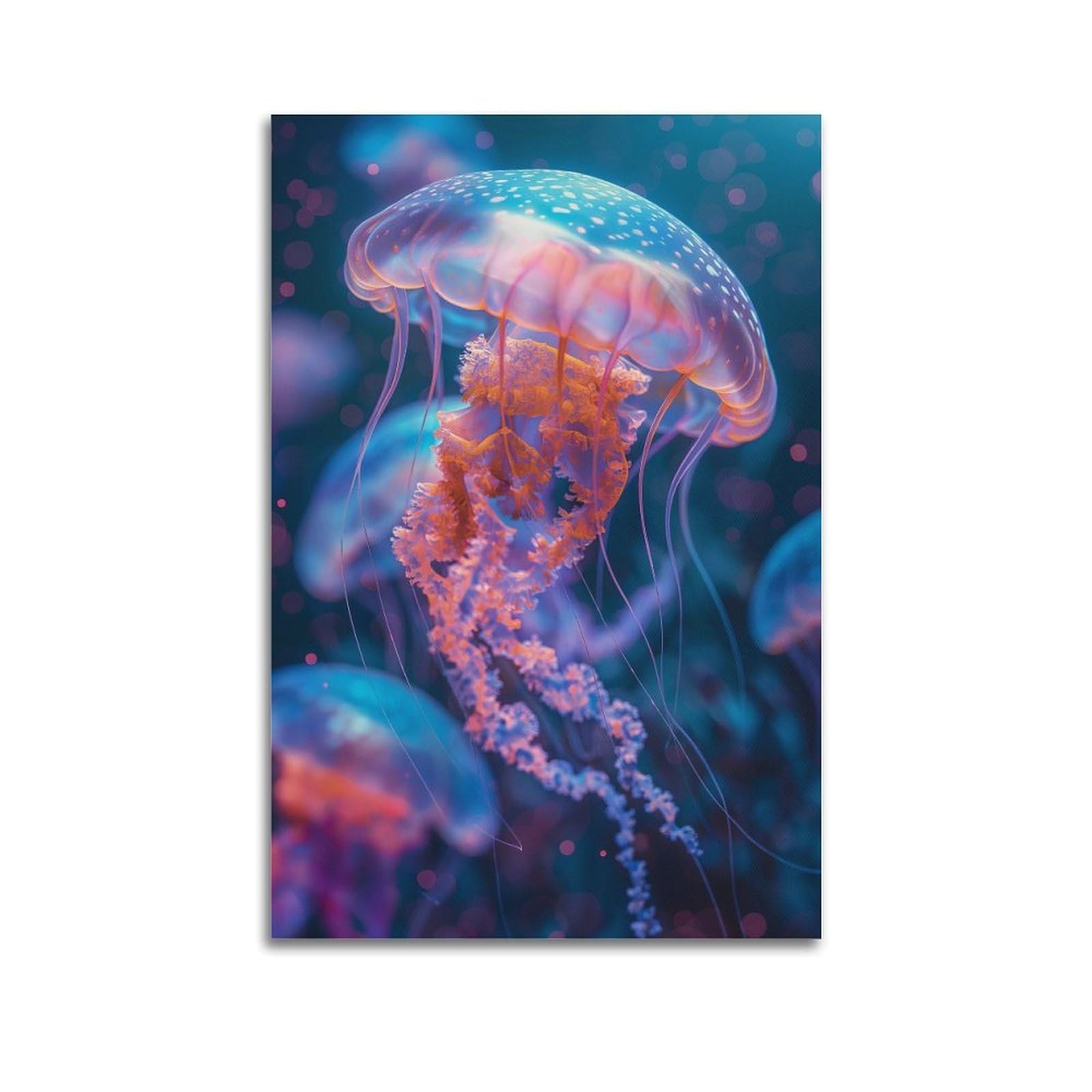 CPGLJD Marine Animal Poster Mysterious Jellyfish Poster Decorative Painting Canvas Wall Posters And Art Picture Print Modern Family Bedroom Decor Posters 20x30inch(50x75cm)