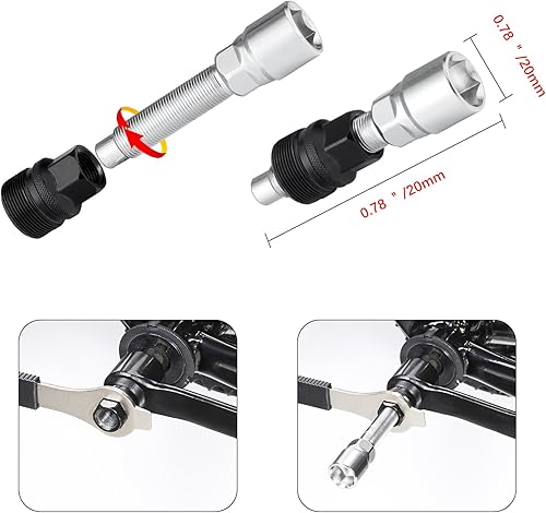 Miniatura 4 de KREMORV Extractor de manivela de bicicleta Herramienta de extracción de soporte inferior de bicicleta con llave de 0.630 in Kit de herramientas de