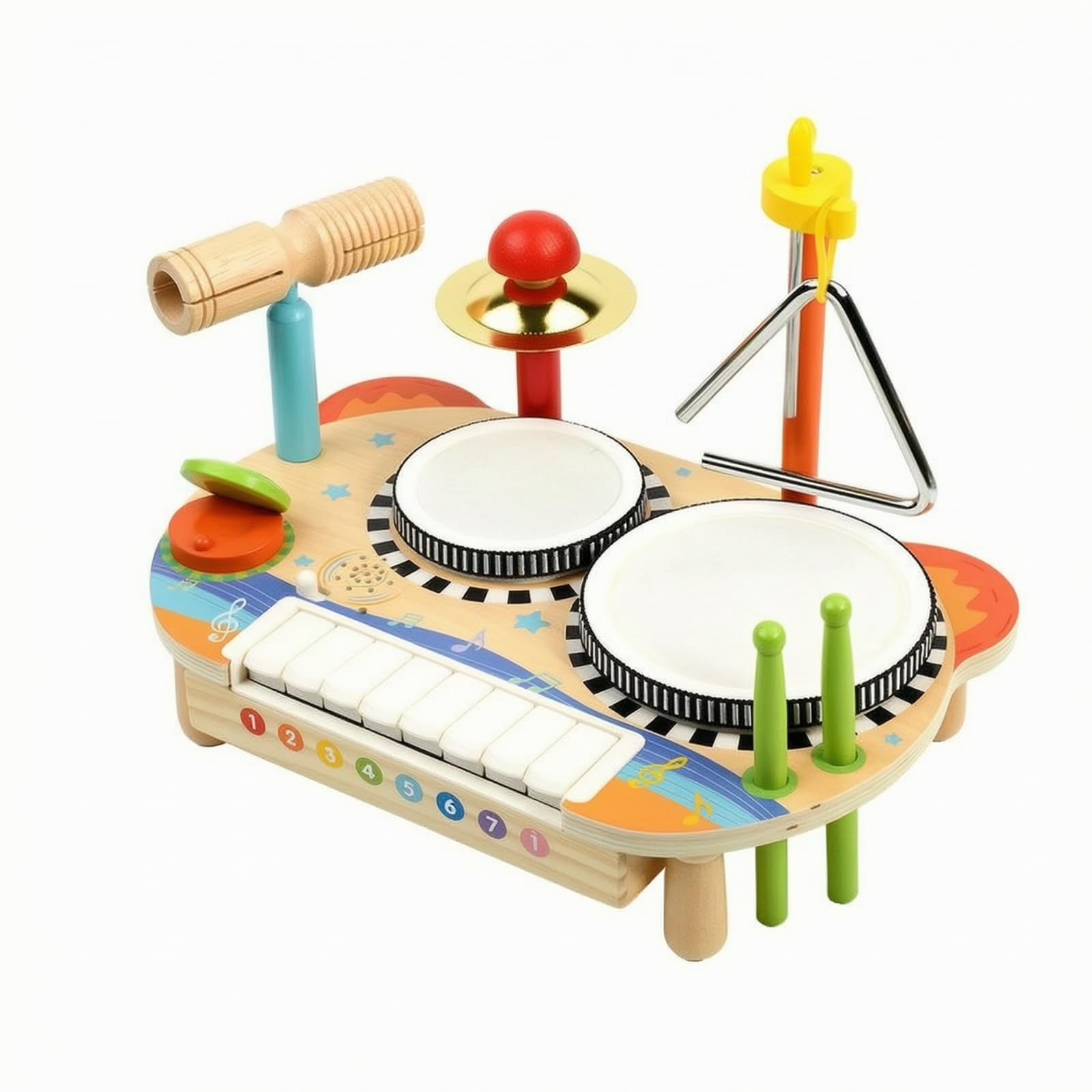 Batería Juguete con Xilófono Seguro | Estimulación Musical Temprana, Didáctico