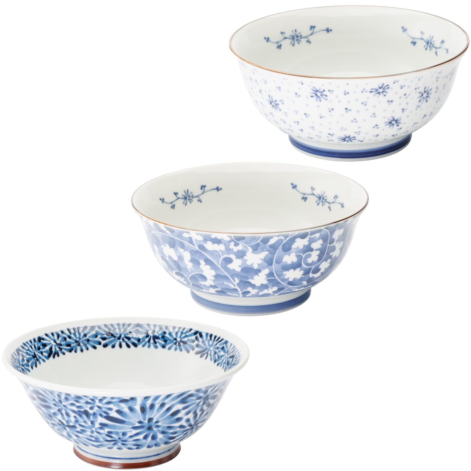 Amazon｜美濃焼 「 ぶるー浪漫 」 食器セット 3個 めん鉢 麺鉢
