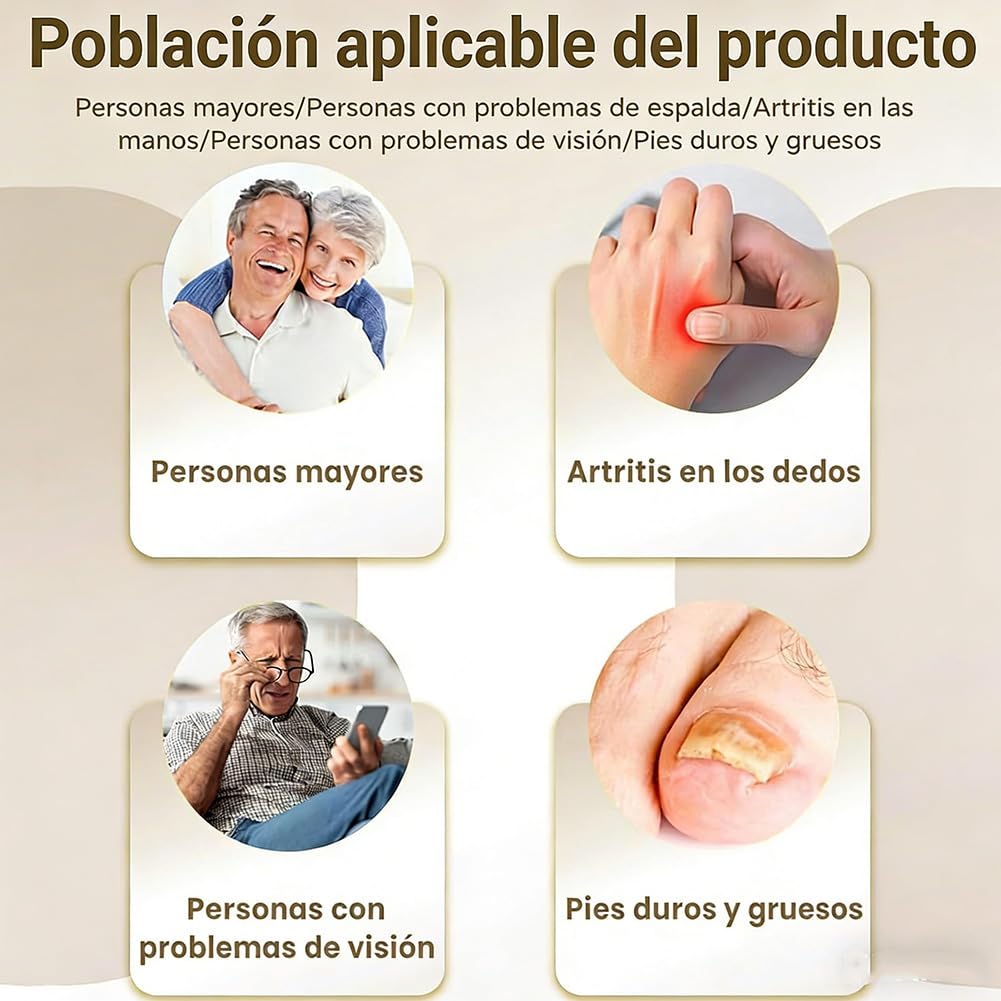 Cortauñas Electrico Pies y Manos con Luz LED Integrada, Incluye 2 Accesorios de Pulido para Uñas, Ideal para Adultos, Mayores y Personas con Movilidad Reducida (Negro)