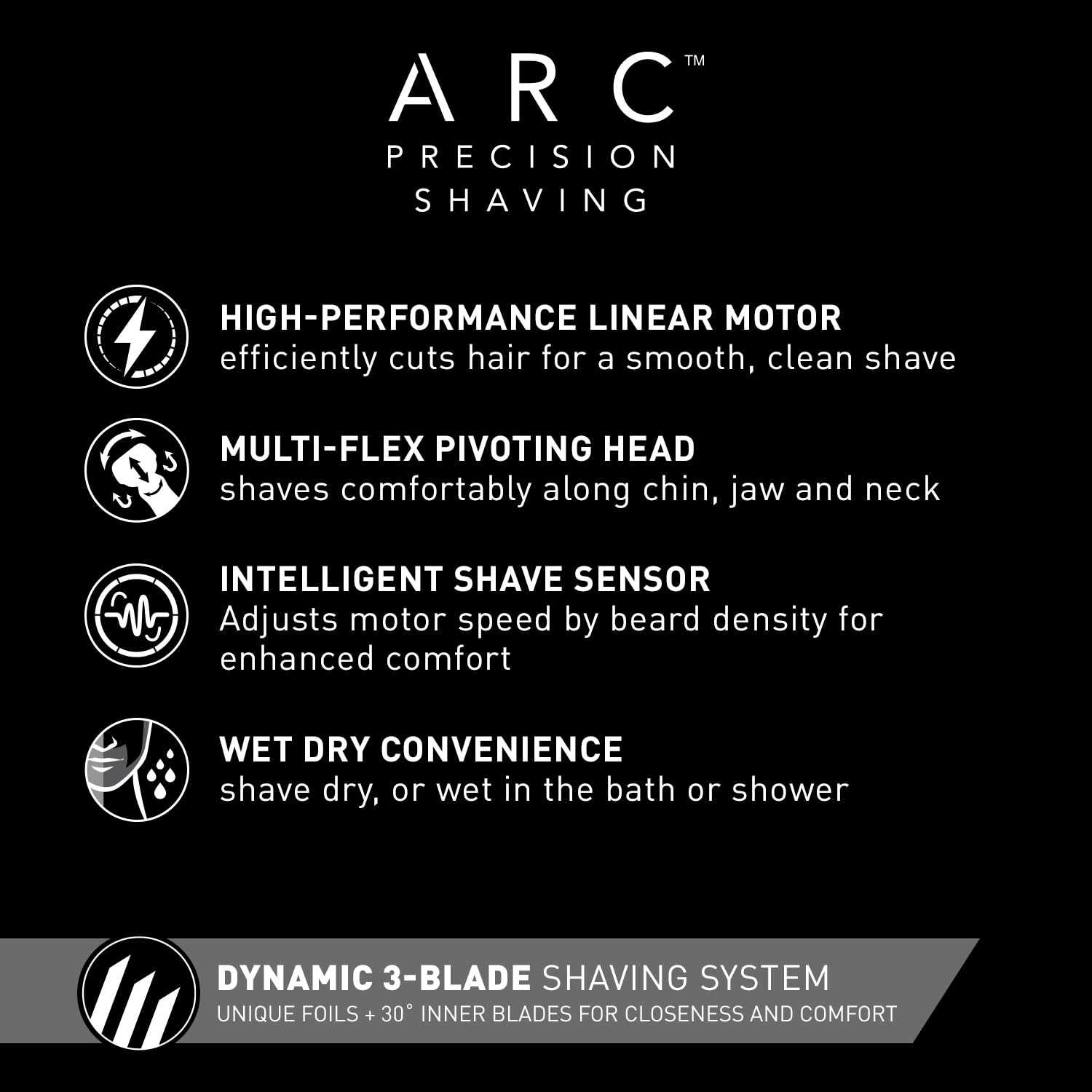 Panasonic ARC3 Electric Razor for Men with Pop-Up Trimmer, Wet Dry 3-Blade Electric Shaver with Intelligent Shave Sensor and 12D Flexible Pivoting Head  ES-LT67-A (Blue) ES-LT67-A Blue