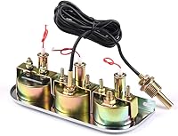 Vista 7 de Juego de medidor triple de 2" 52mm con panel cromado para coche, mide presión de aceite, temperatura del agua en Fahrenheit y amperimetría, kit
