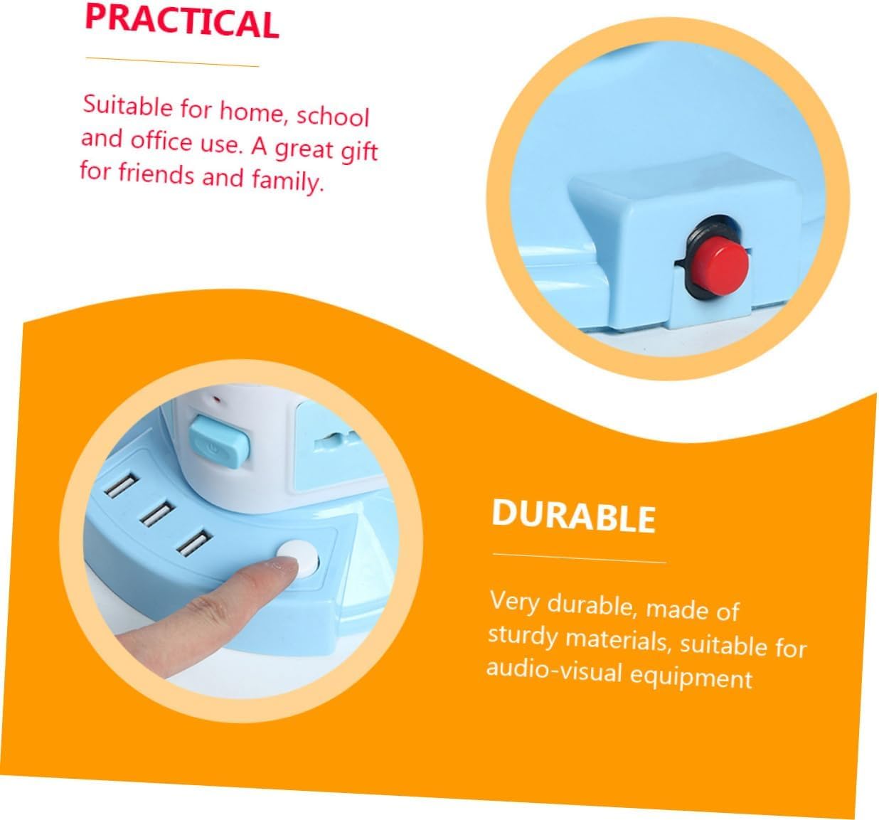 Multipresa USB Verticale con Spina Piatta - Protezione da Sovratensione Compatta per Prese Domestiche, Ideale per Viaggi E Risparmio di Spazio.