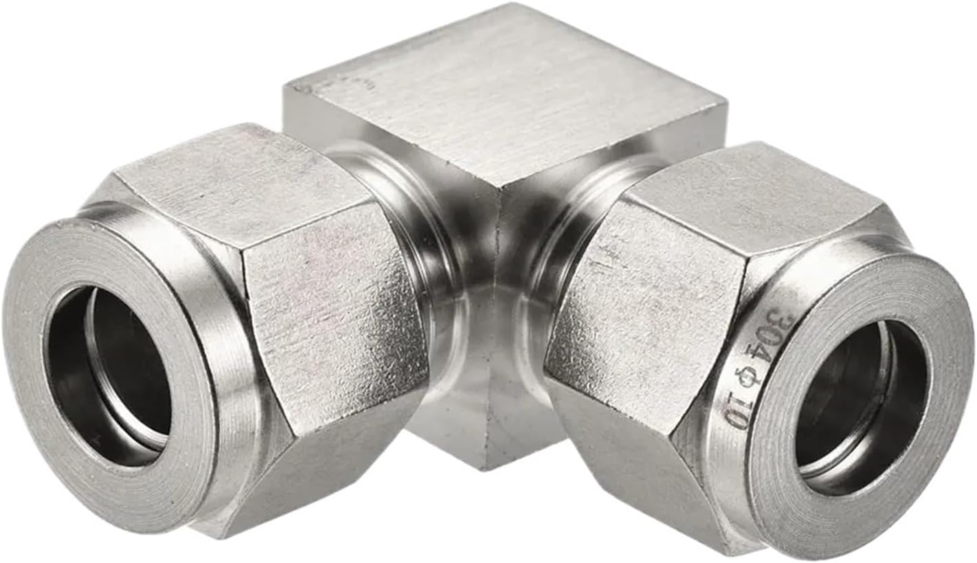 1pcs 304 Stainless Steel Compression Elbow Fitting Tube OD 3 4 6 8 10 12mm 1/8'' 1/4'' 3/8'' 1/2''(12mm,SS304)