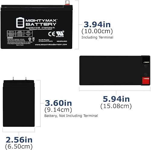 Miniatura 2 de Mighty Max Battery Reemplazo de batería SLA de 12V 9AH para Generac YD9-12