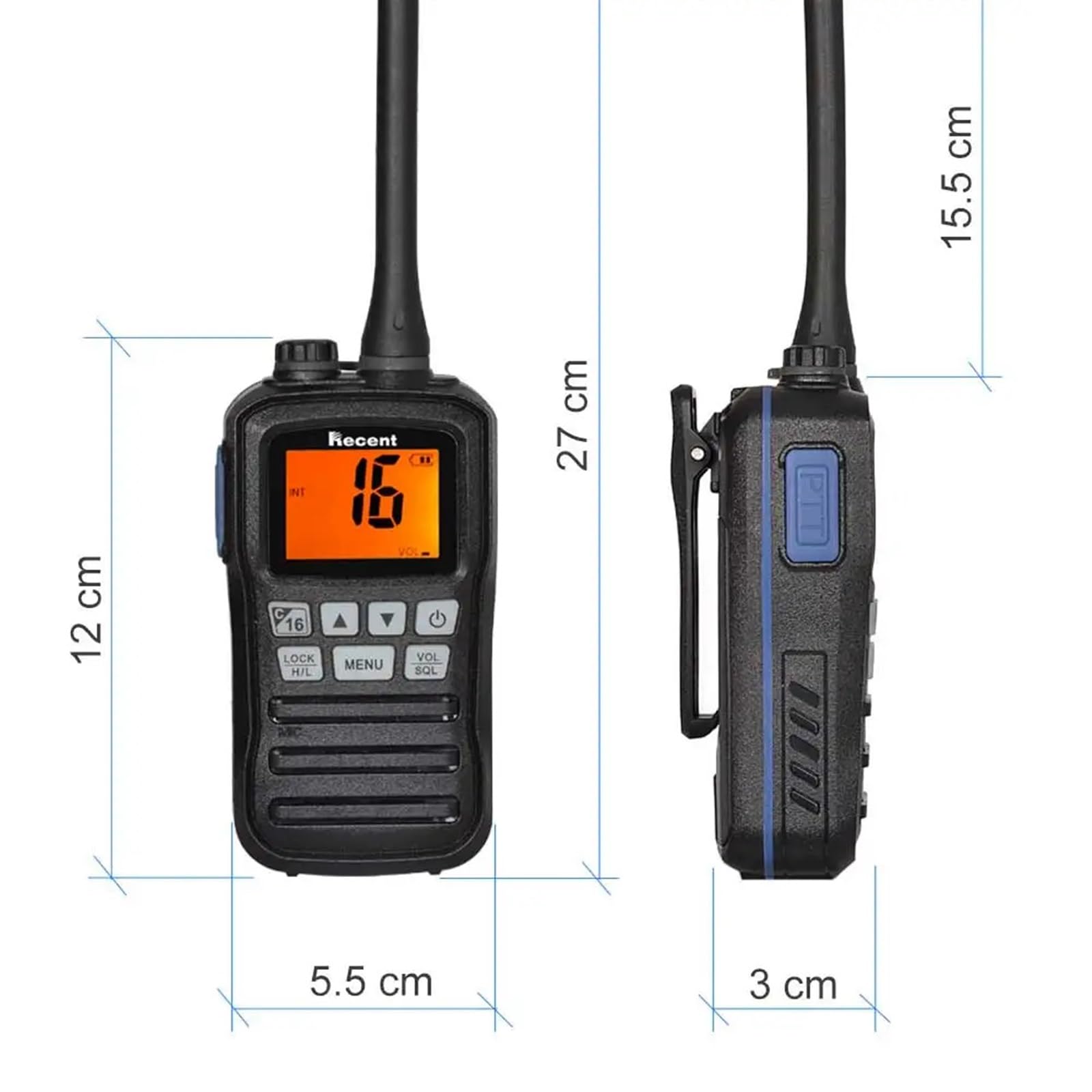 Walkie Talkie, RS-25M Radio marina VHF IP67 Impermeabile 156.000-163.275 MHz galleggiante portatile Stadion Walkie Talkie per escursioni, campeggio e gite(RS-25M)