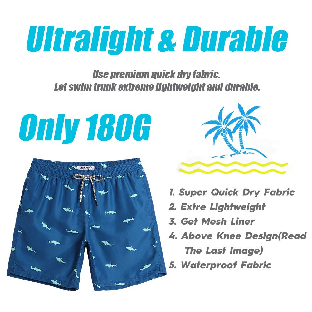MaaMgic Pantaloncini da Bagno da Uomo Asciugatura Veloce Costume da Bagno per Surf sulla Spiaggia Multi-funzioni Allenamento casa con Fodera in Mesh con Fodera in Mesh
