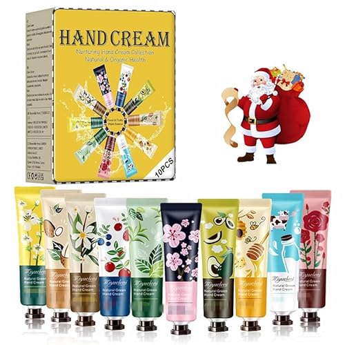 Set de Cremas de Manos Navidad,Set de Cremas Mujer Regalo,Cremas de Manos para Mujer Regalo,para Cumpleaños y Fiesta,10 Piezas