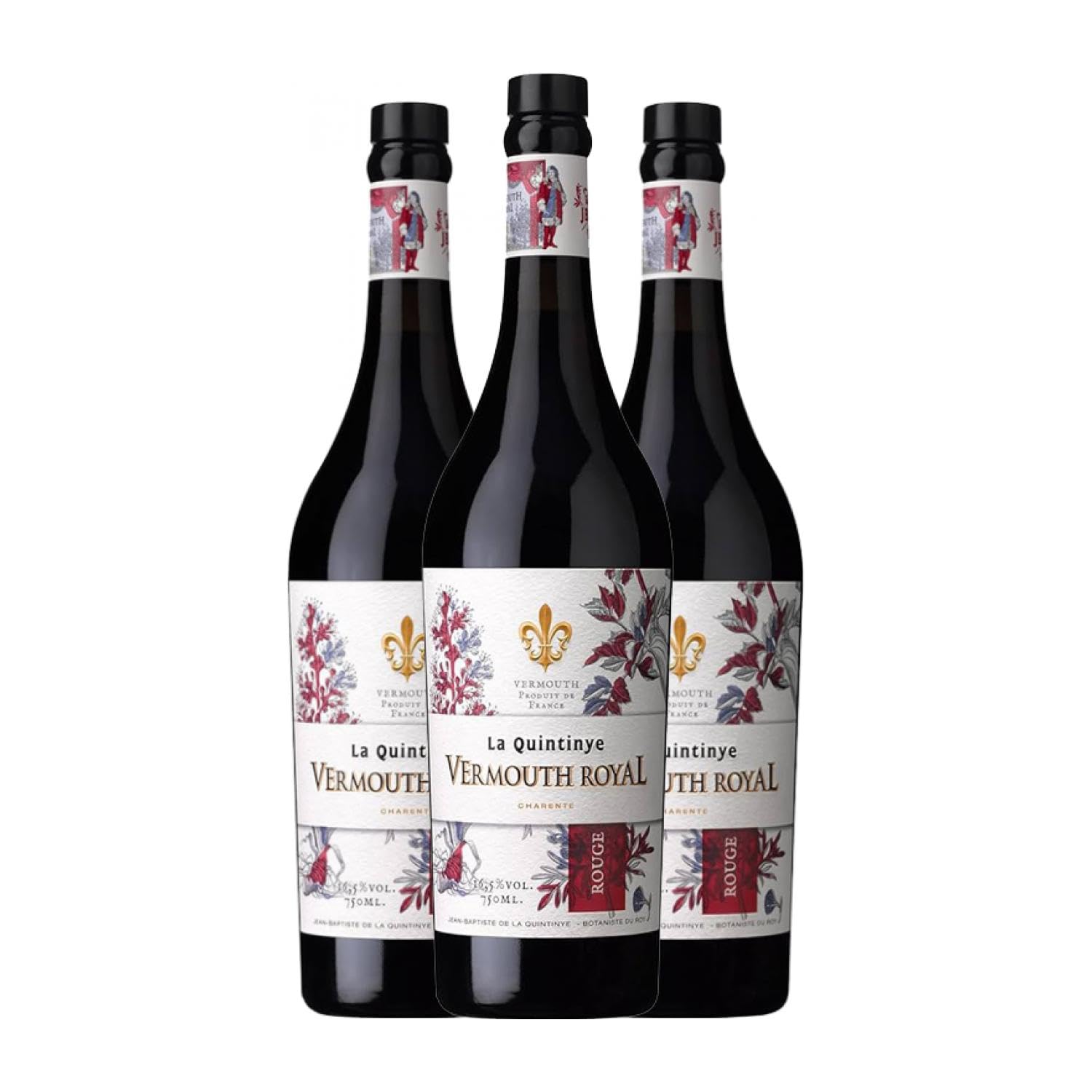 Wermut La Quintinye Royal Rouge 1 L (Karton mit 3 Flaschen von 1 L)