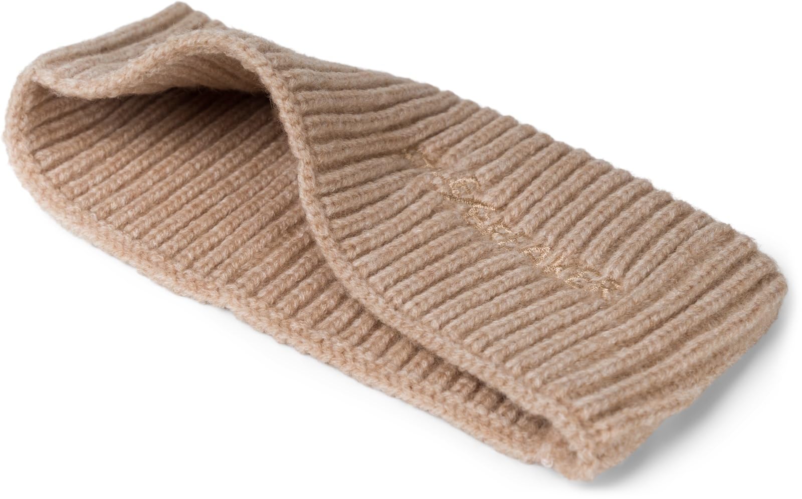 styleBREAKER Women's Knitted Headband with Ribbed Pattern, Logo Embroidery, Warm Winter Hairband, Headband 04026068, Colour:Light Brown - Image 2