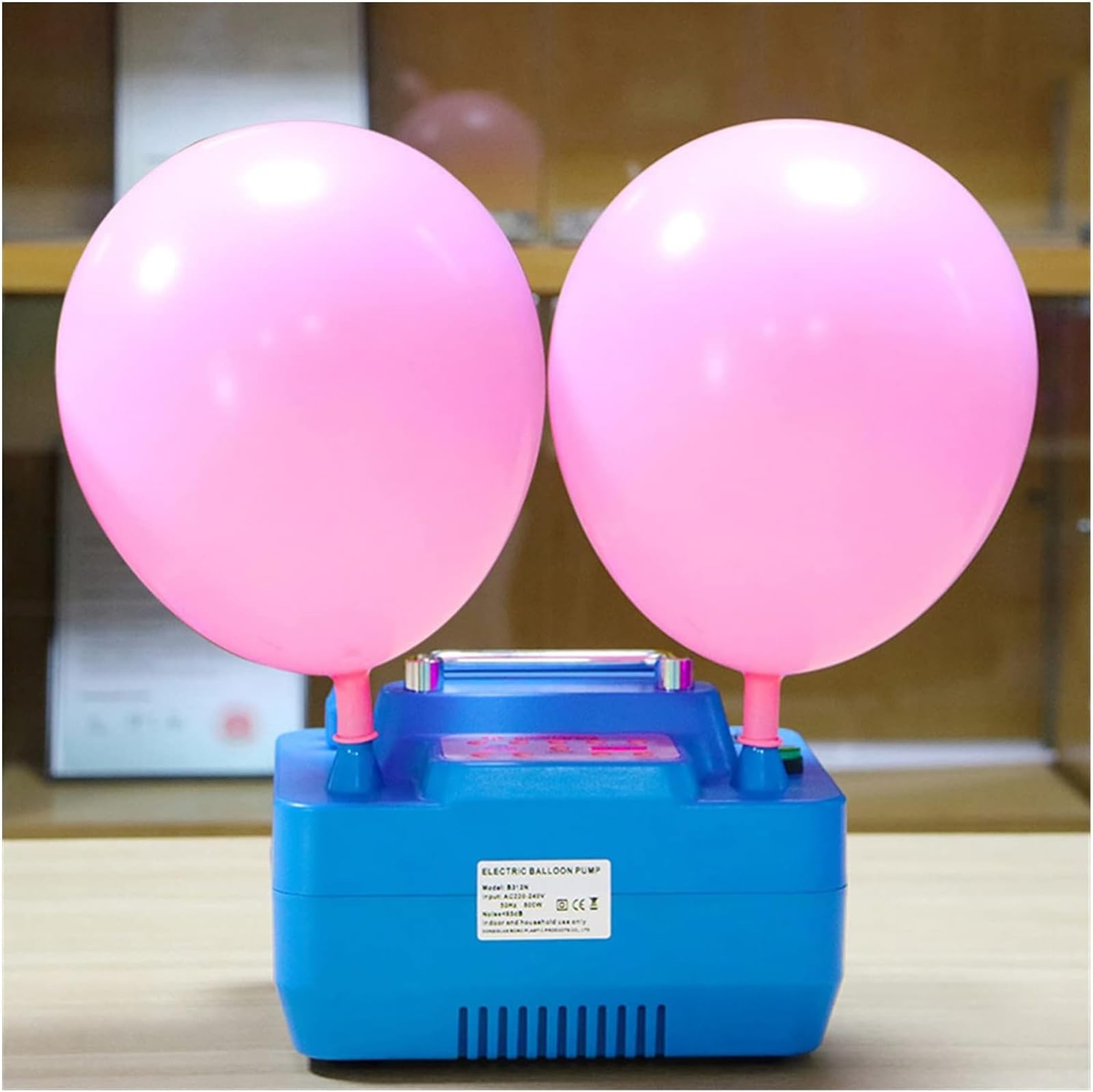McbeAn Bomba Eléctrica para Globos, Bomba Sopladora para Inflar Globos con 2 Puertos De Inflado, Función De Sincronización Y Memoria, Diseño De Interruptor Táctil, para Fiestas, Bodas, Cumpleaños
