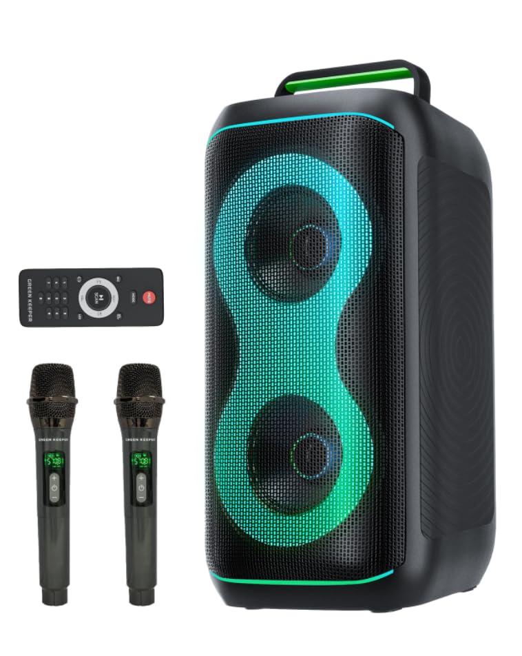 gkd61 karaoke machine 2 wireless microphones subwoofers