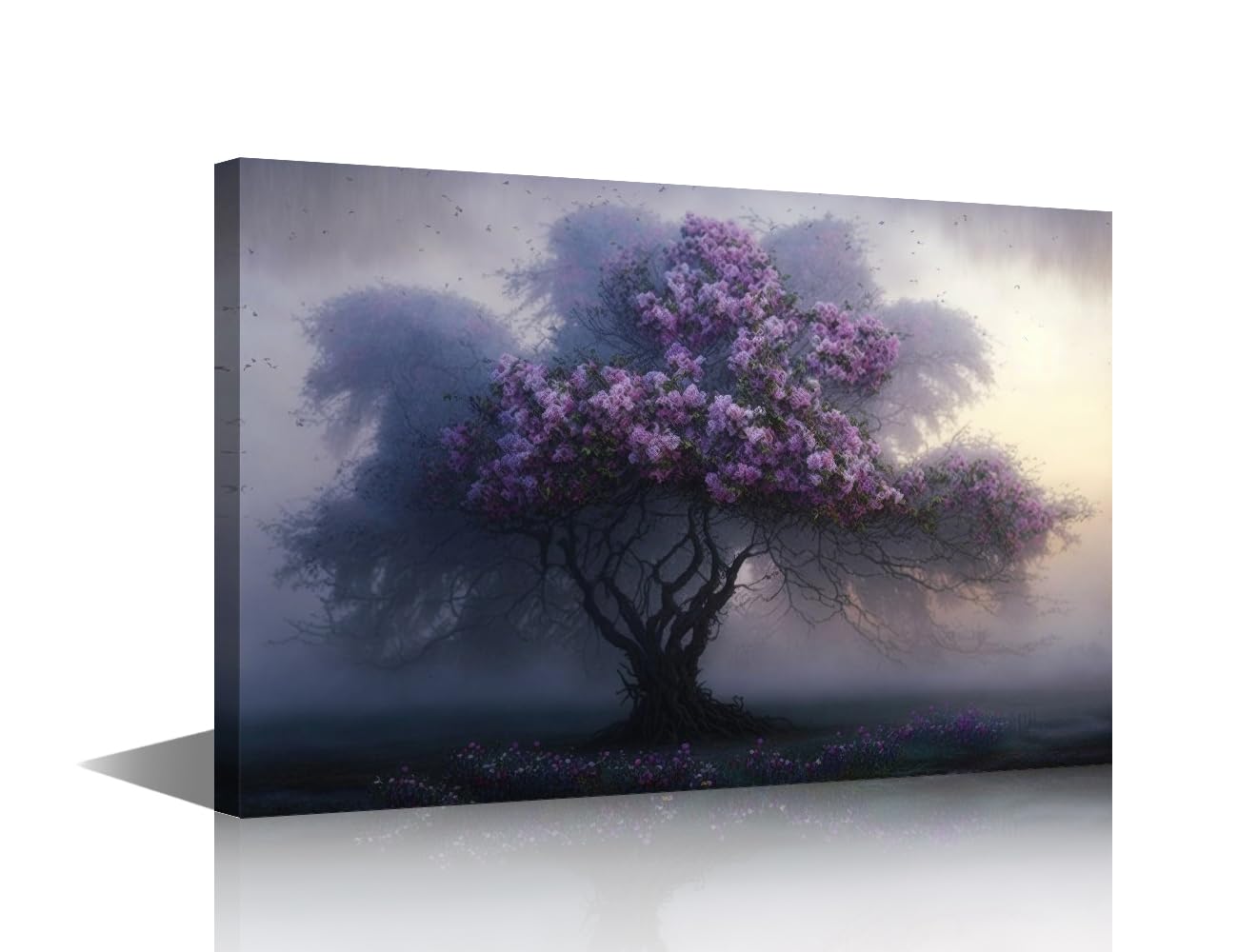 TISHIRON Tree Branch Pictures Tree Of Life Poster Wall Art Landscape Paintings Leaf Branch Artwork Canvas Prints Modern Home Decor for Living Room Framed Ready to Hang Posters 24x16in