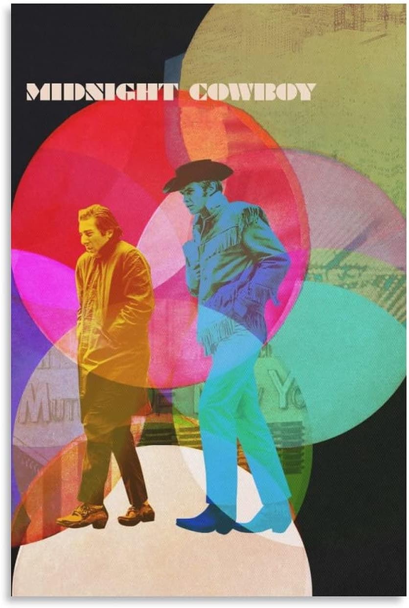 GUANGYING Films About Homelessness Midnight Cowboy Poster Picture Print Canvas Poster Wall Paint Art Posters Decor Modern Home Artworks Gift Idea 08x12inch(20x30cm)