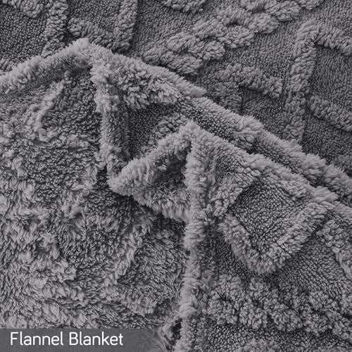 Image of HOKIPO Fleece AC Throw Blanket Double Bed Queen, 200X230 Cm / 6.5X7.5 Feet, Dark Grey (AR-5743-DGRY)