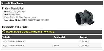 Amazon.com: MAF Mass Air Flow Sensor - Compatible with 2003
