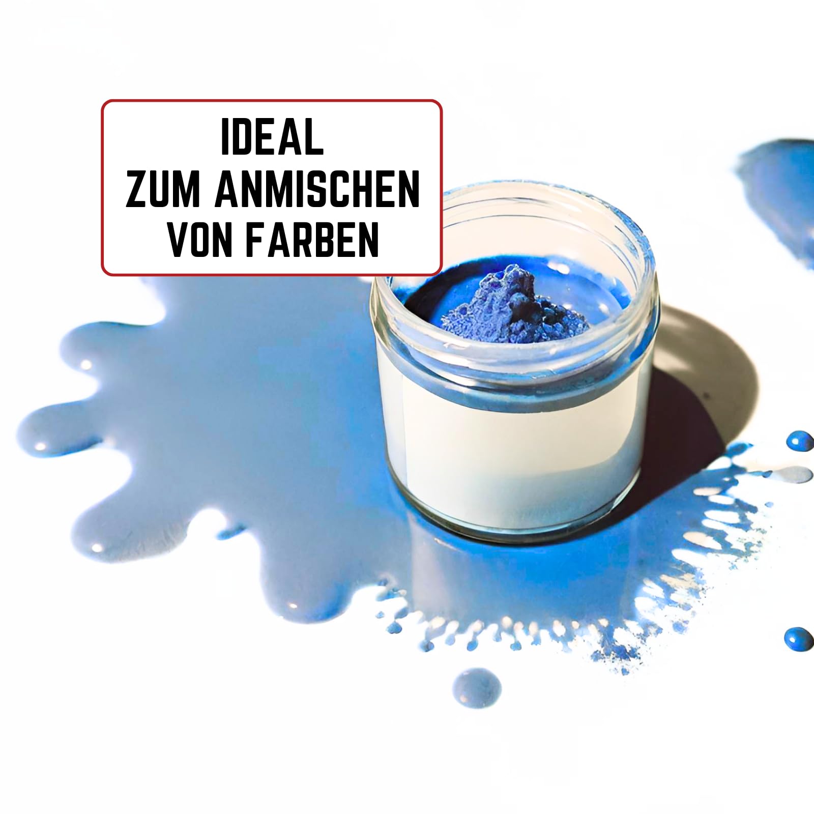 Pigmento de color TFC Óxido Azul Claro – Polvo de pigmento de alta cobertura para masas de moldeo en relieve como Xyrarock, yeso, resina epoxi y hormigón, Mate, Resistente a la luz y resistente a la