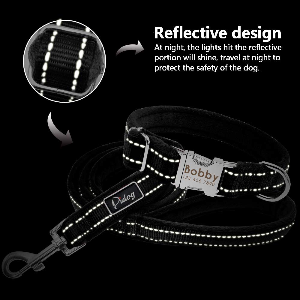 Didog Leder-Halsband & Leine Für Hunde/Katzen, Gepolstert, 122 Cm | Verstellbar, Personalisierbar