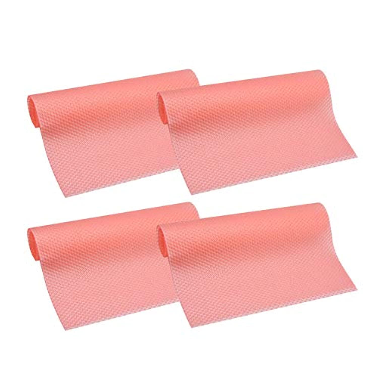 U-HOOME 4 Pack Refrigerator Mats EVA Refrigerator Liners Fridge Mats Drawer Table Placemats Washable magnetic note pads for refrigerator Antibacterial antifouling Mildew 17.6"x11.3"