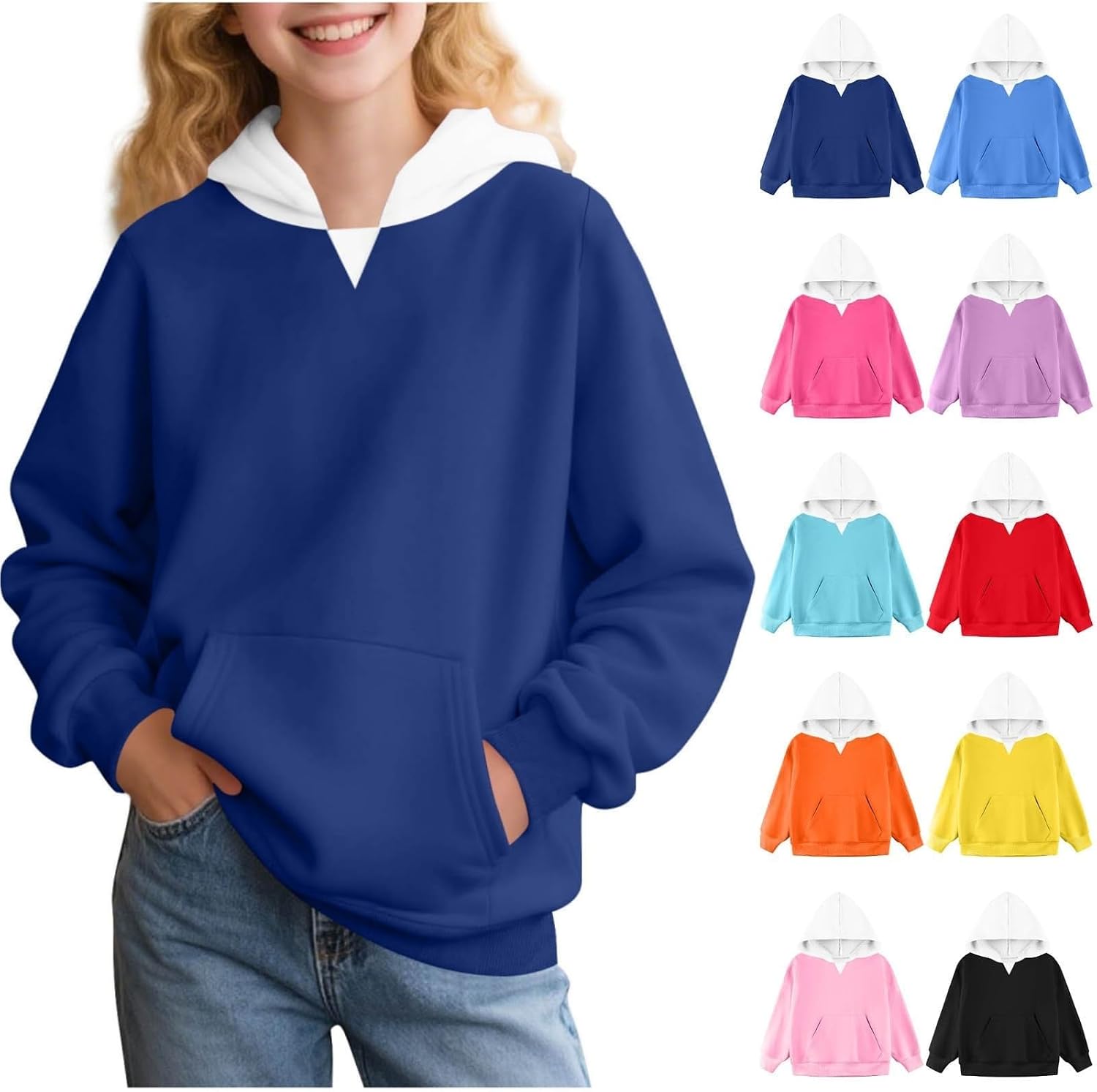 Girls Hoodie Sweatshirt, Cute Clothes for Girl Long Sleeve Pullover Stylish Hoodies Soft Wear with Pocket 2025