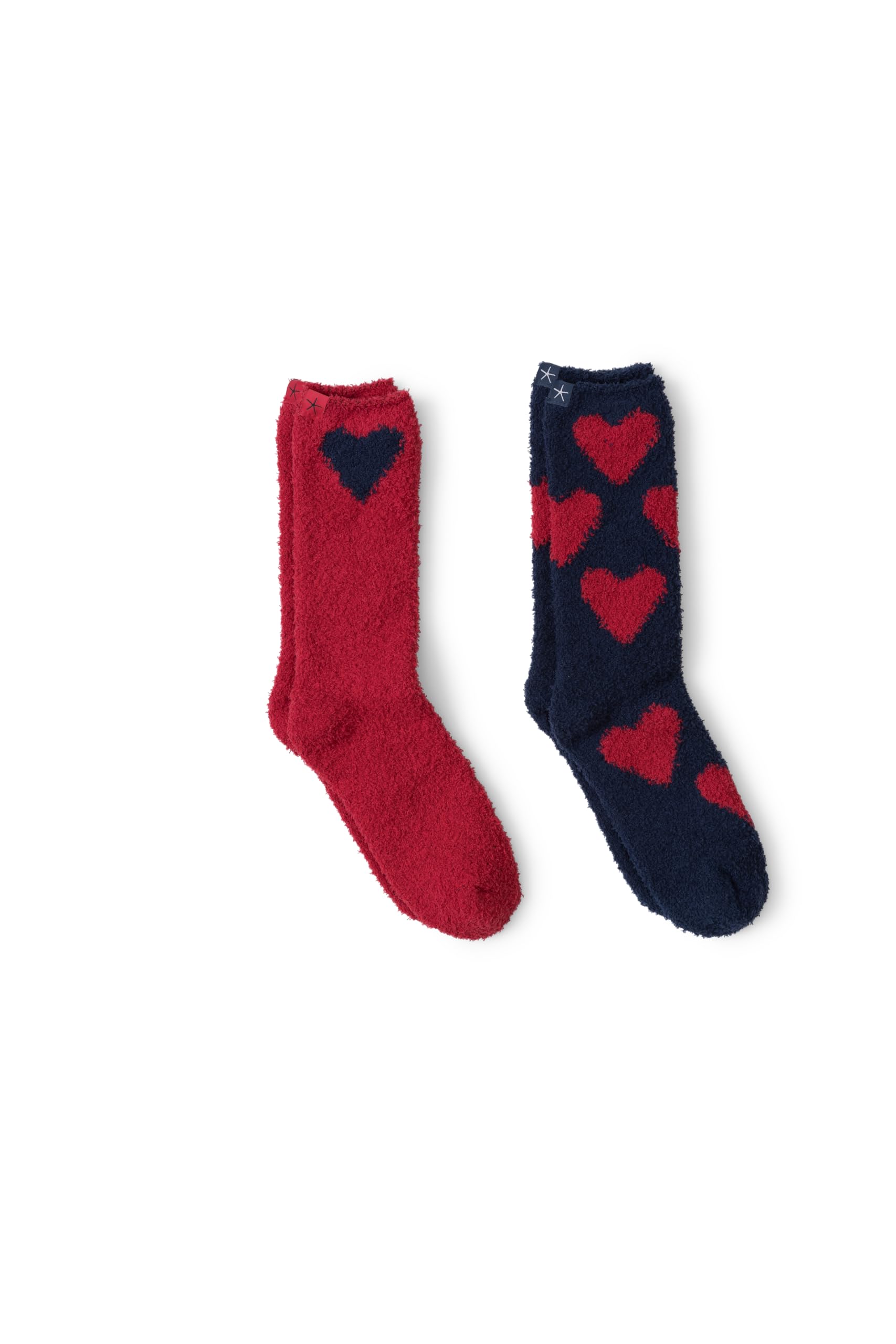 Barefoot Dreams CozyChic - Juego de calcetines con estampado de corazón para mujer