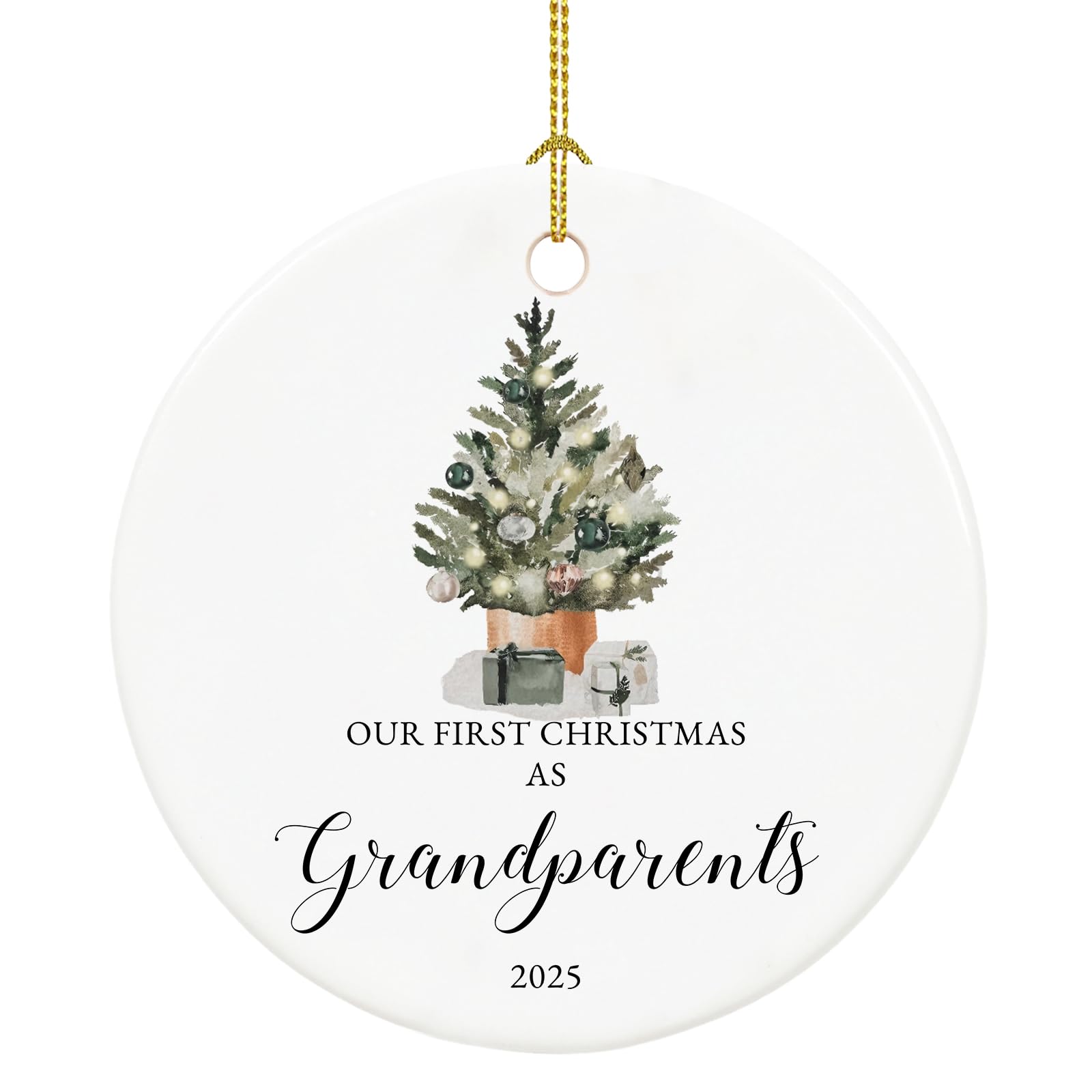 Our First Christmas as Grandparents Ornament 2025,First Time Grandparent Gifts for New Grandparents, Ceramic Keepsake New Grandparents Christmas