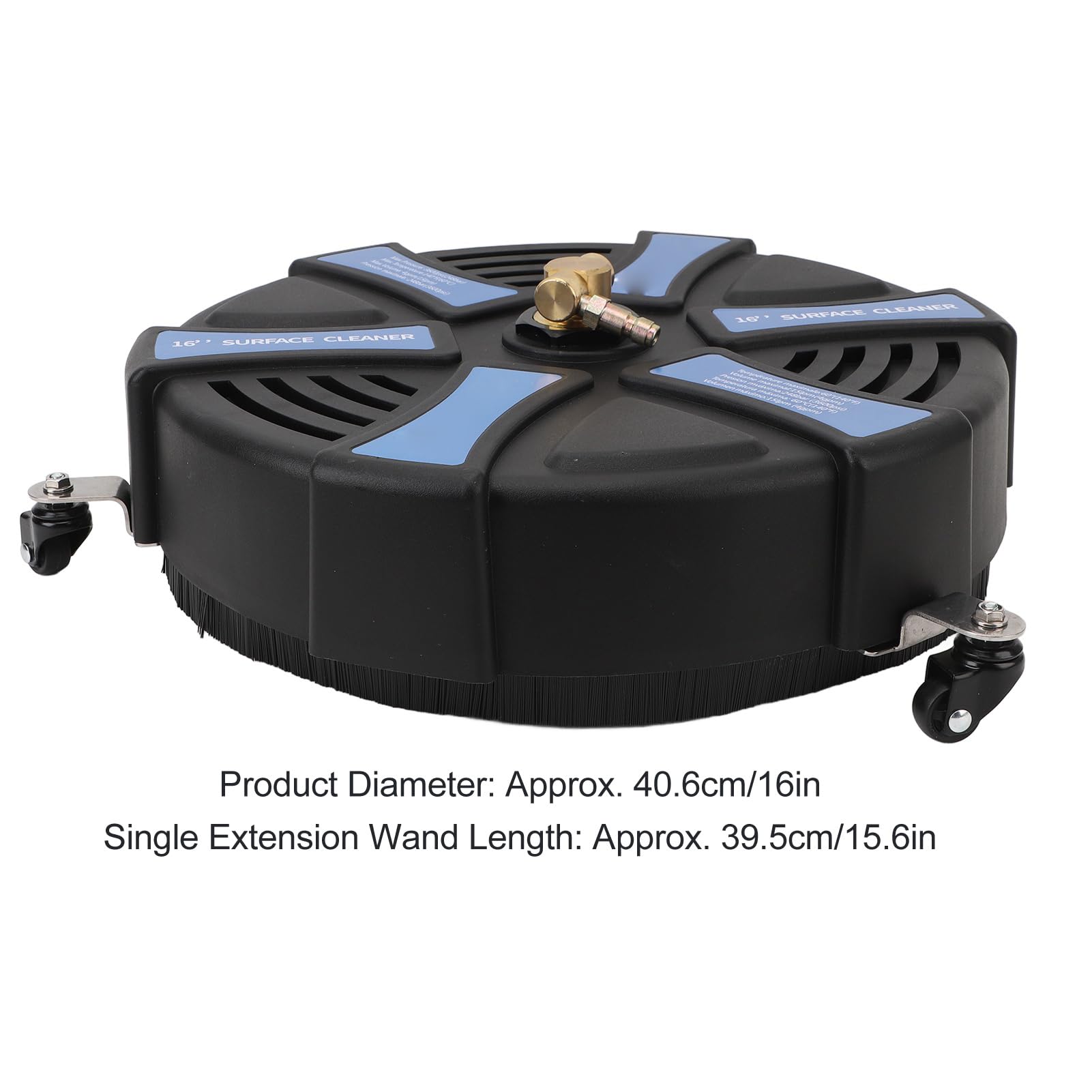 Limpiador de Superficies para Lavadora Eléctrica de Alta Resistencia de 16" con 3 Ruedas, Limpieza de Jardines y Pavimentos