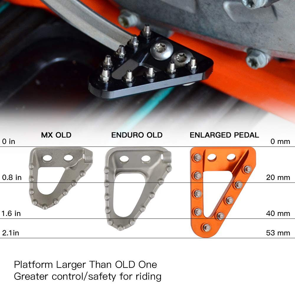 NICECNC Orange Plaque d'appui de la pédale de Frein arrière Compatible with 125-450 XC/XCF/SX/SXF 2016,125-500 XC/XCF/XCW/SX/SXF/EXC/EXCF/TPi/6D 2017-2023,See Fitment